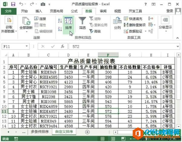 excel2013中的自定义排序功能实现教程-利剑分享-科技生活