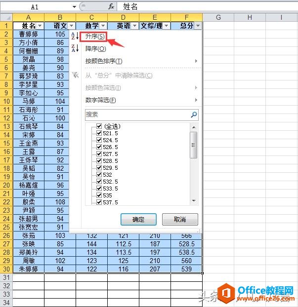 105254jl-5 Excel中筛选功能也可以排序