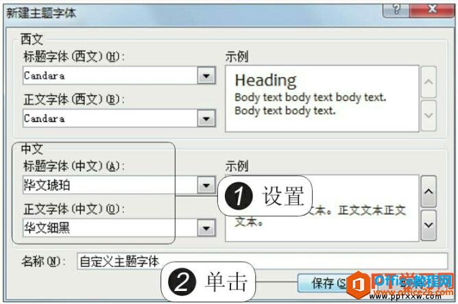 1602242204-4 ppt2010新建主题字体对话框