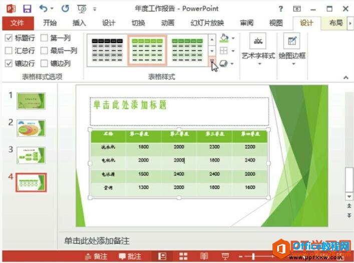 16232t4x-2 设置PPT中表格的样式