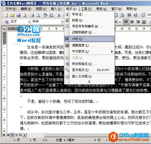 2235403338-2 选择格式中的“分栏”