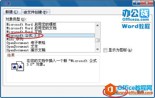 22463m0w-11 选择“Microsoft 公式 3.0”