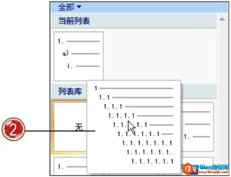 选择word2007多级列表样式