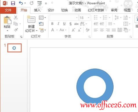 23054v000-5 PPT 2013中同心圆环的制作方法