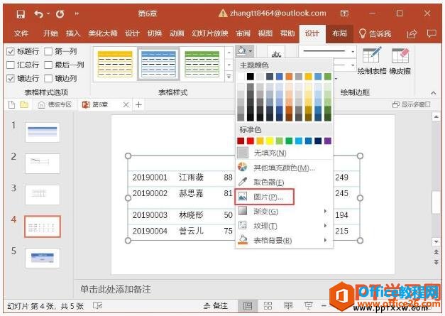 23253bs3-3 自定义ppt幻灯片中表格的背景图片