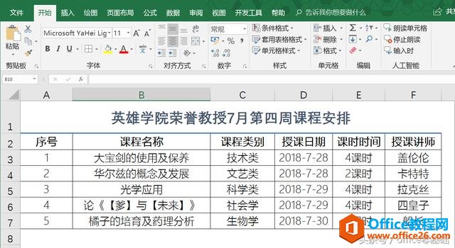 第十七课 让表格拥有个性—套用单元格样式